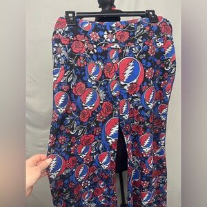 Grateful Dead Blue and Red Steal Your Face Flare Pants Large